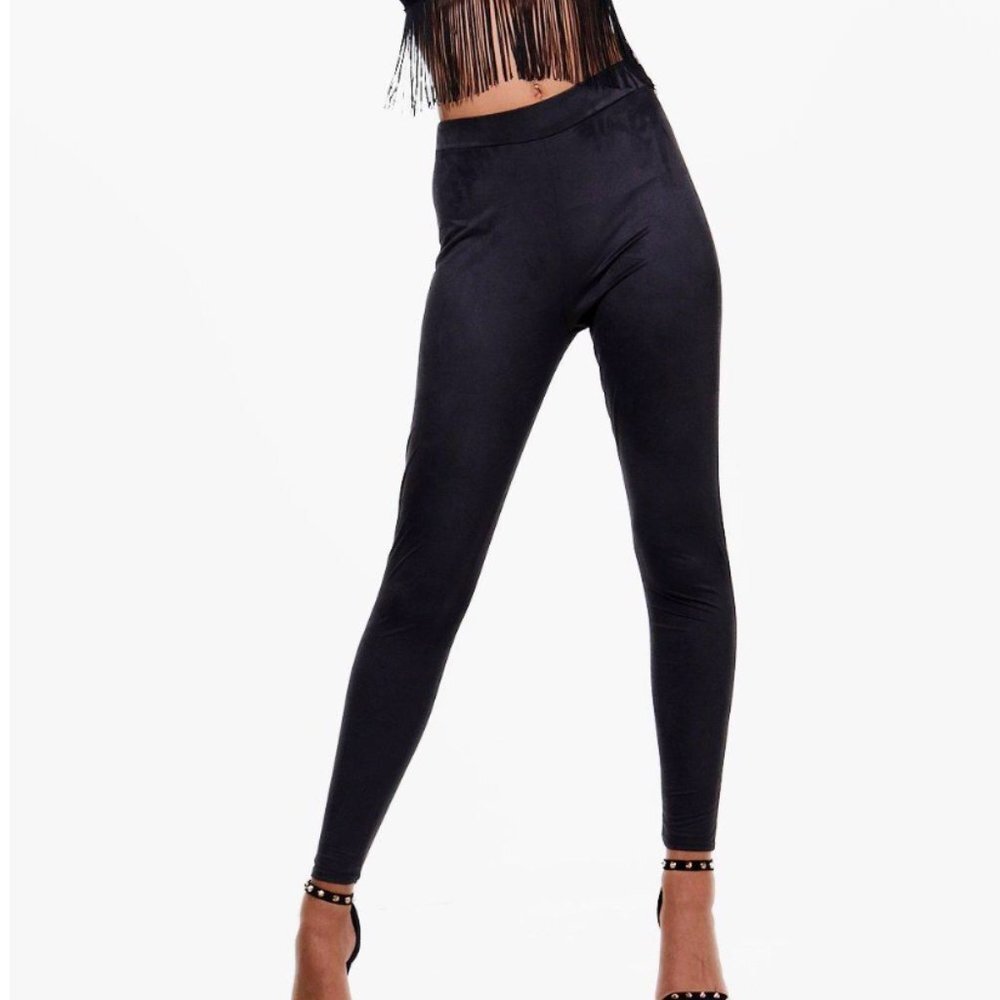 Boohoo Highwaist Suedette Leggings 2